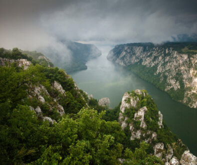 River Danube flowing through the Iron Gate Gorge, Djerdap Nation